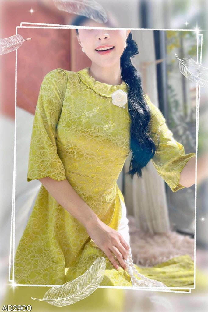 Áo Dài Hạt Châu Gấm+PK AD2900 (áo lẻ)