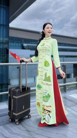 Áo Dài 34 Tỉnh Thành AD2871 (áo lẻ)