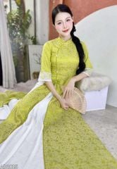 Áo Dài 3T Quyên Cát+PK AD2825 (áo lẻ)