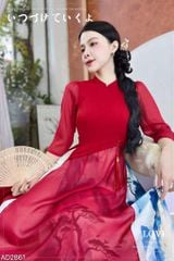 Áo Dài 3T Cây Đại Thụ+PK AD2861 (áo lẻ)