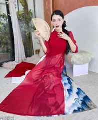 Áo Dài 3T Cây Đại Thụ+PK AD2861 (áo lẻ)