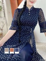Áo Dài 4 Tà Đá Chu Sa AD9003.2890 (áo lẻ)