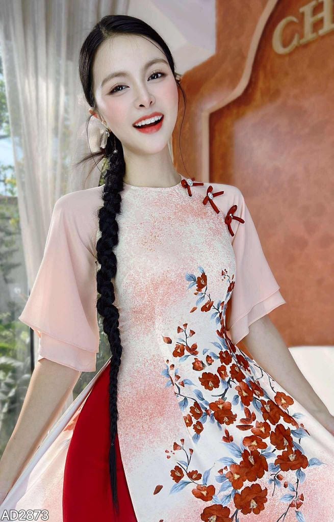 Áo Dài Ánh Nhiệm Màu AD2873 (áo lẻ)