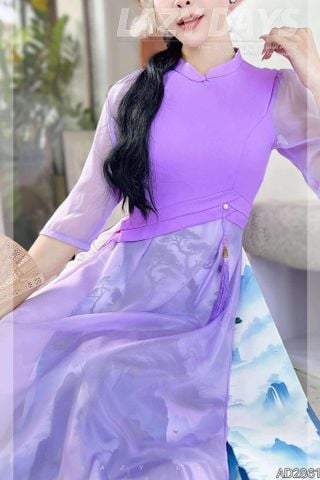 Áo Dài 3T Cây Đại Thụ+PK AD2861 (áo lẻ)