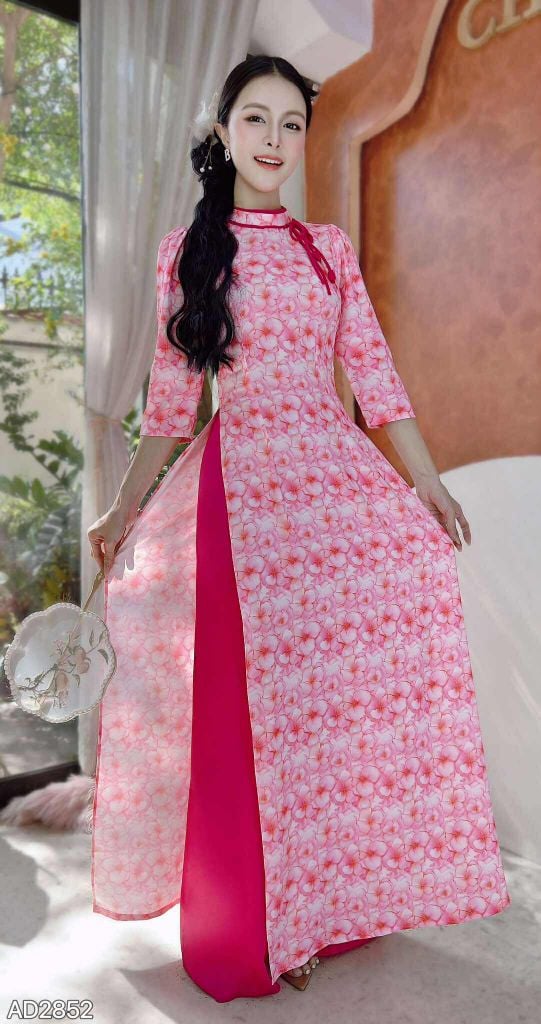 Áo Dài Vườn Hoa Cổ Tích+PK AD2852 (áo lẻ)