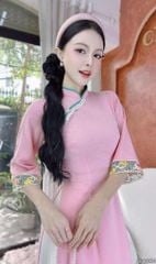 Áo Dài Tay Thêu Dây Leo AD2864 (áo lẻ)