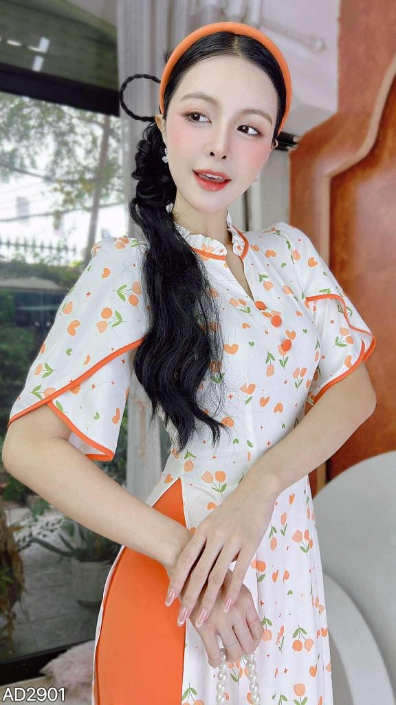 Áo Dài Nút Bong Bóng Bay AD2901 (áo lẻ)