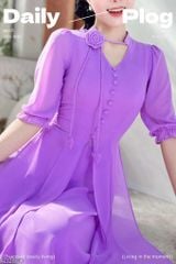 Áo Dài 4T Hoa Hồng Xoay+PK AD2860 (áo lẻ)