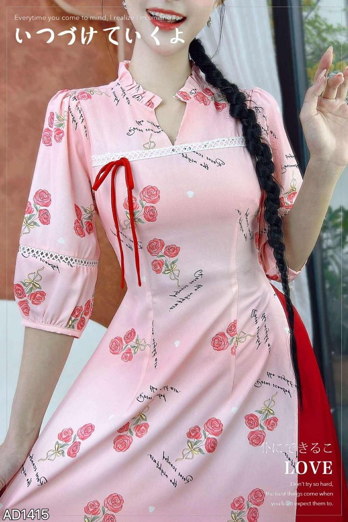 Áo Dài Cổ YY Ren+PK AD9002.1415 (áo lẻ)