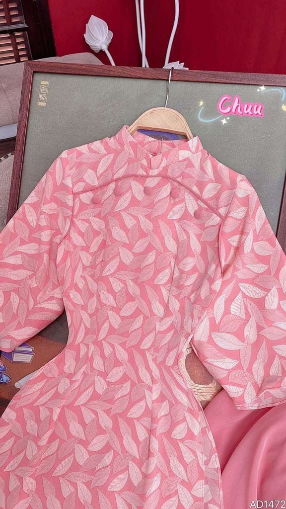 Áo Dài Nút Bọc Lá Bay AD1472 (áo lẻ)