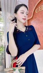 Áo Dài Bông Bụt Đỏ AD9001.2869 (áo lẻ)