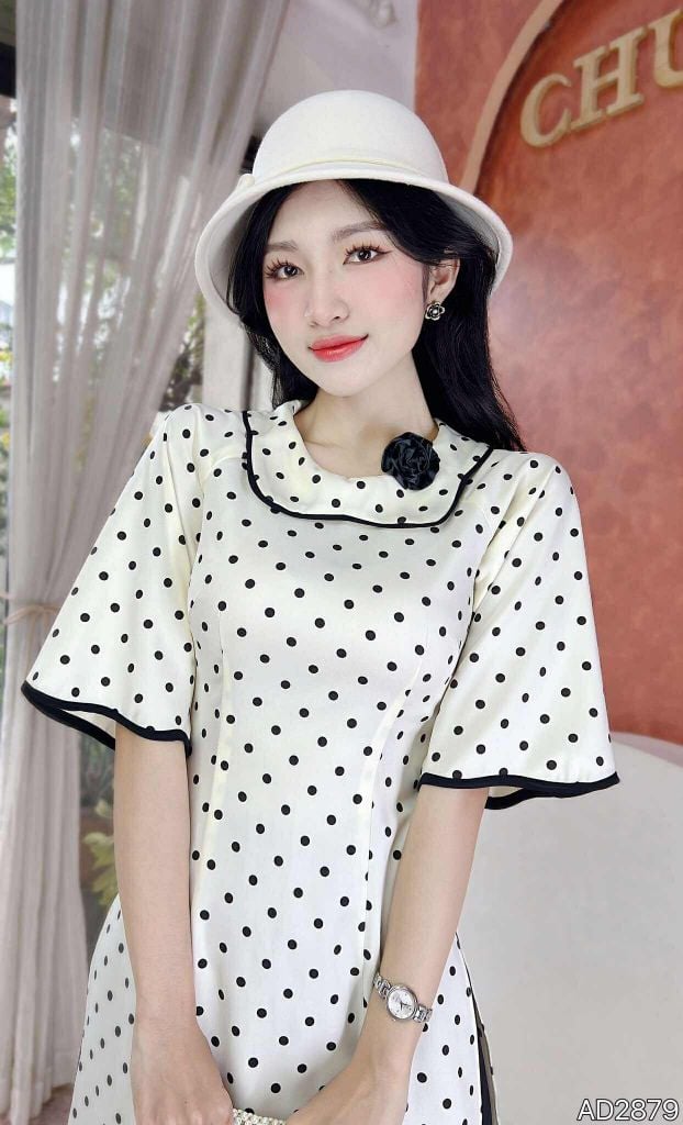 Áo Dài Cotton Bibo+PK AD9002.2879 (áo lẻ)