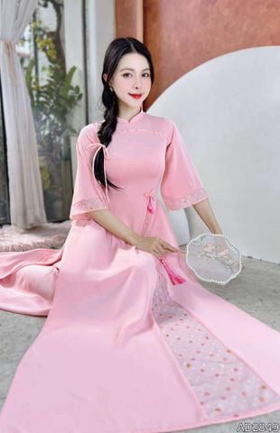 Áo Dài 2T+ Cheri Quế+PK AD2849 (áo lẻ)