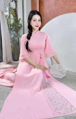 Áo Dài 2 Tà+ Cheri Quế Kèm Phụ Kiện AD9003.2849 (áo lẻ)