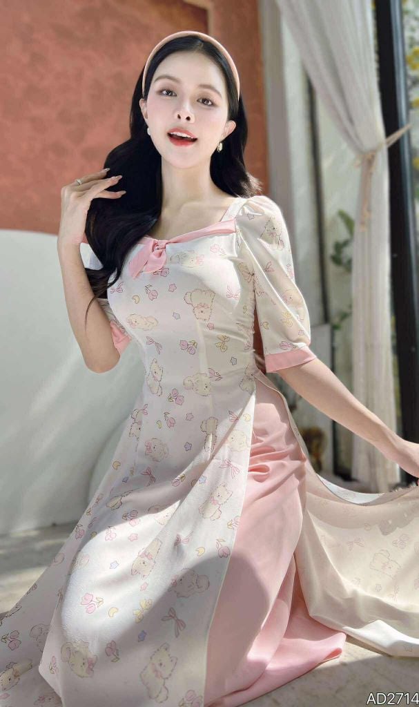 Áo Dài Thú Béo Ụ AD2714 (áo lẻ)