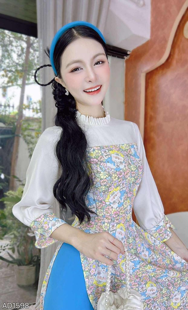 Áo Dài Cổ Li Gấu Thỏ AD9002.1598 (áo lẻ)