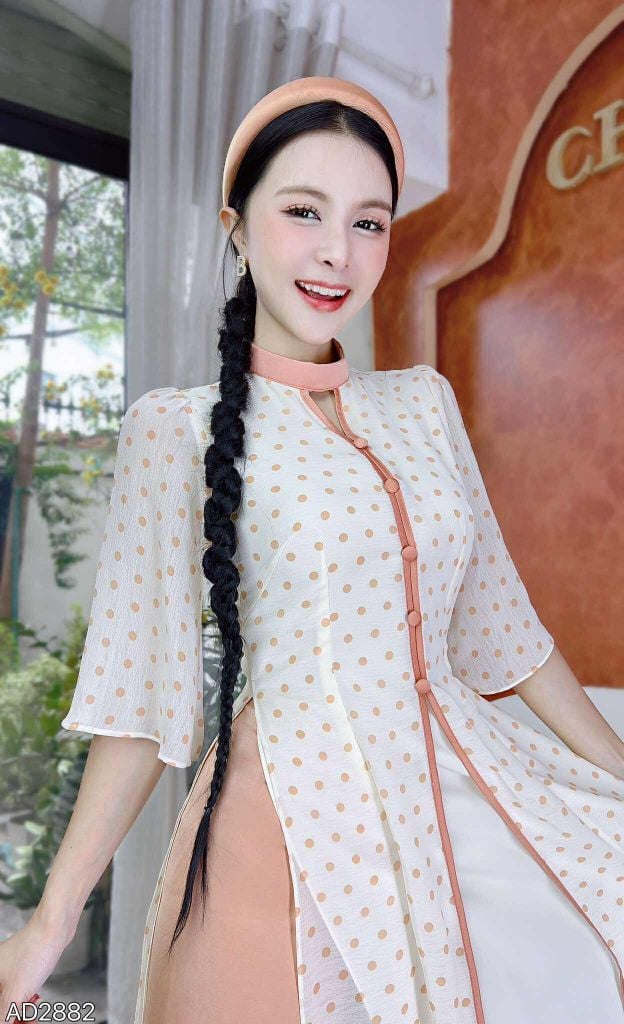 Áo Dài 4T Trân Châu Bi AD2882 (áo lẻ)