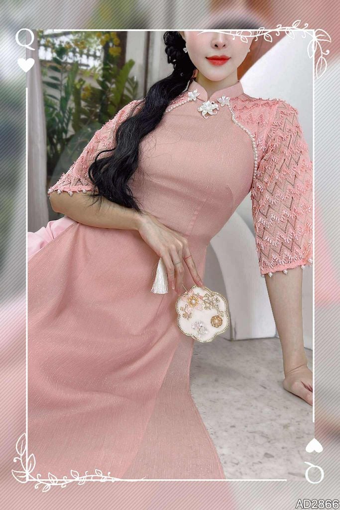 Áo Dài 4T Đuôi Công Tượng AD2866 (áo lẻ)