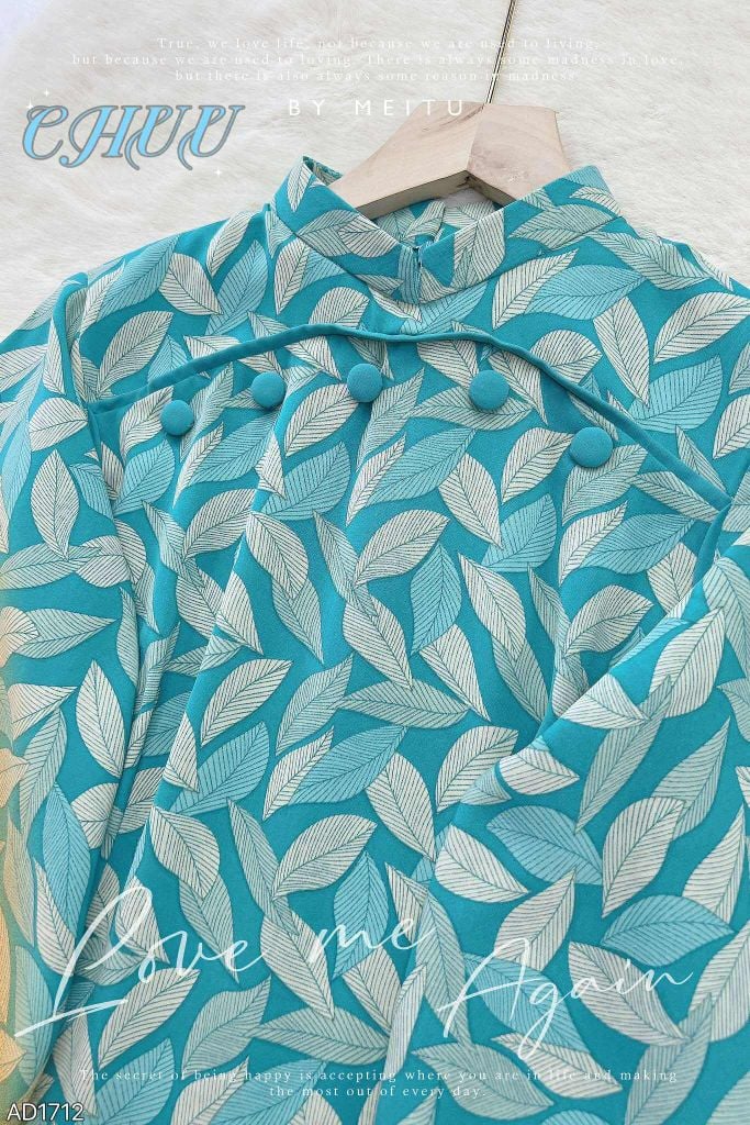 Áo Dài Nút Bọc Lá Bay AD1472 (áo lẻ)