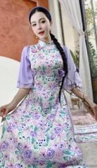 Áo Dài Bướm Viền Ngũ Sắc AD2886 (áo lẻ)