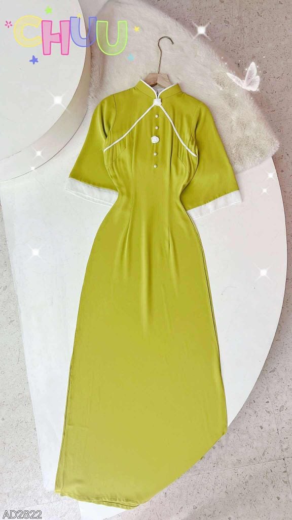 Áo Dài Hoa Giọt Sương AD9001.2822 (áo lẻ)