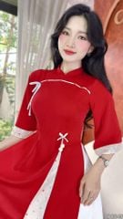 Áo Dài 2 Tà+ Cheri Quế Kèm Phụ Kiện AD9003.2849 (áo lẻ)