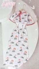 Áo Dài Ren 5 Cánh Vân Gấm AD1418 (áo lẻ)