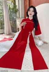 Áo Dài 2 Tà+ Cheri Quế Kèm Phụ Kiện AD9003.2849 (áo lẻ)
