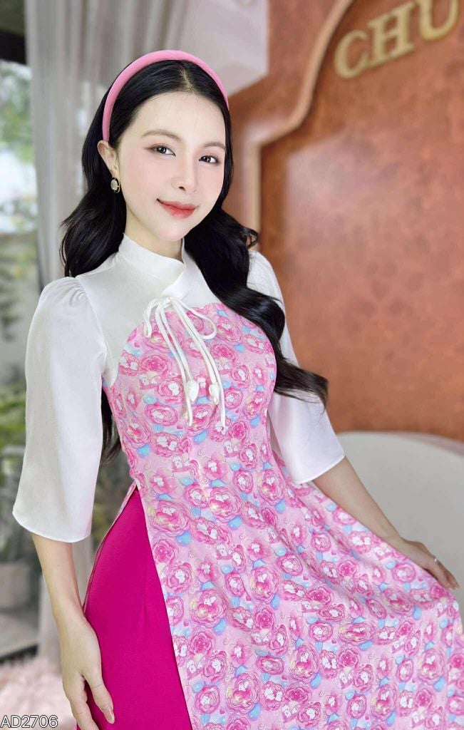 Áo Dài Cánh Nơ Ong (PK) AD9002.2706 (áo lẻ)