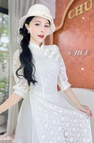 Áo Dài 4 Tà 3 Nơ Ren AD2867 (áo lẻ)
