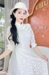 Áo Dài 4 Tà 3 Nơ Ren AD9003.2867 (áo lẻ)