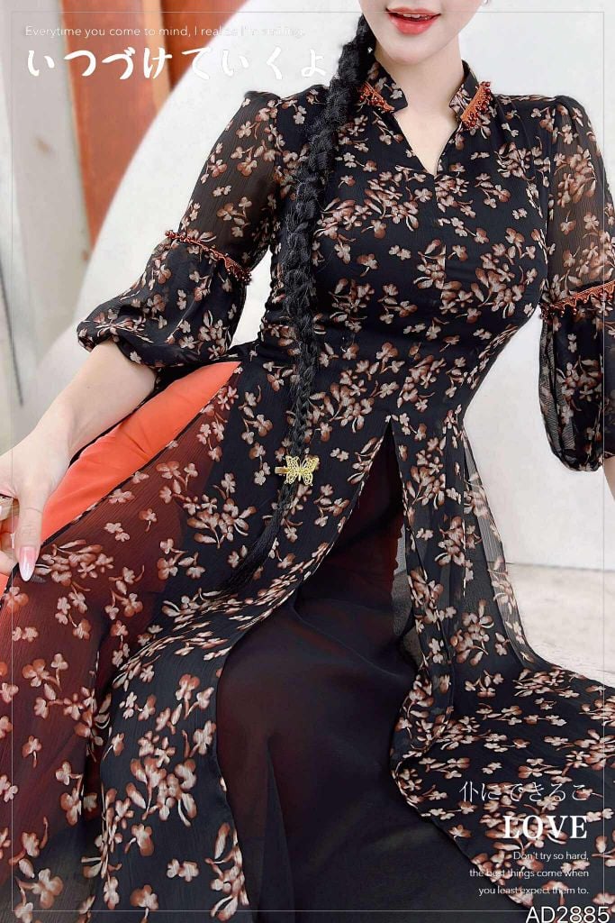 Áo Dài 3 Tà Đèn Hội An AD2885 (áo lẻ)