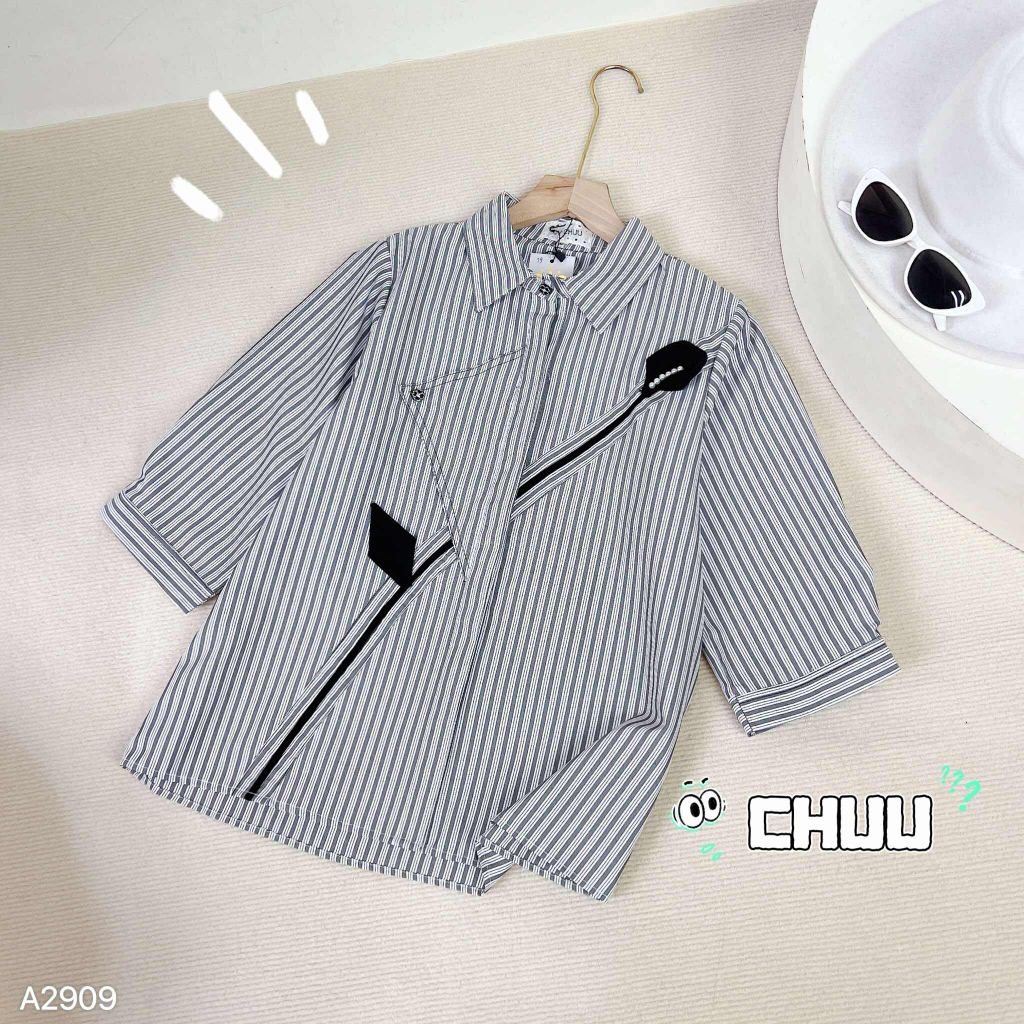 Áo Sơ Mi Hoa Xéo A2909
