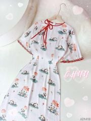 Áo Dài Ren 5 Cánh Vân Gấm AD1418 (áo lẻ)