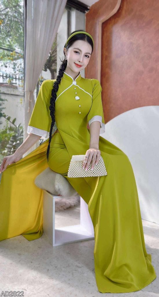 Áo Dài Hoa Giọt Sương AD9001.2822 (áo lẻ)