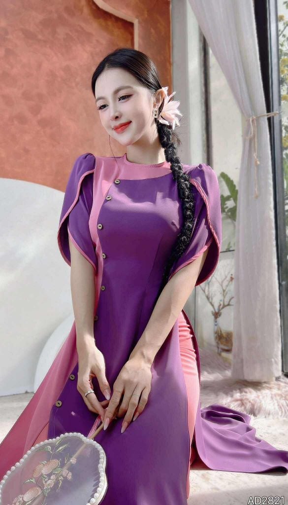 Áo Dài Thạch Sương Sa AD2821 (áo lẻ)