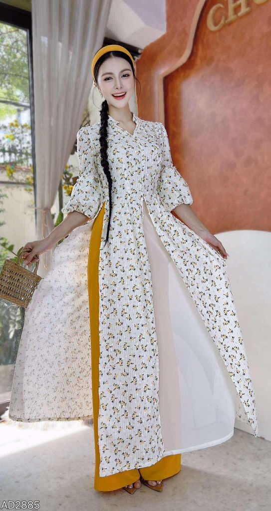 Áo Dài 3 Tà Đèn Hội An AD2885 (áo lẻ)