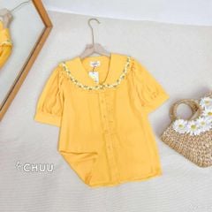 Áo Sơ Mi Hoa Thêu Ruy Băng A2914