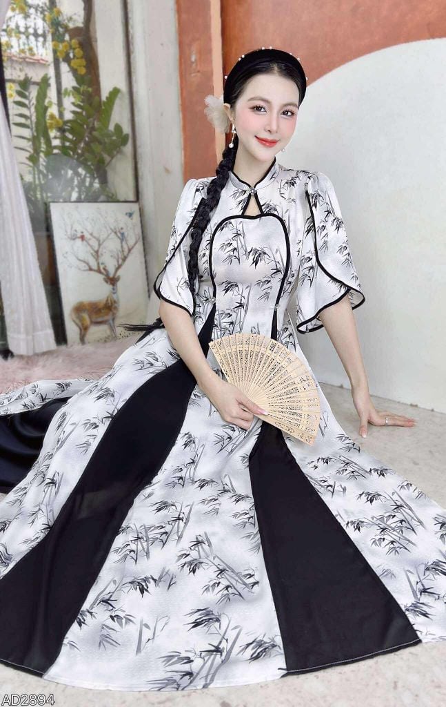 Áo Dài 2 Tà+ Đình Tranh AD9003.2894 (áo lẻ)