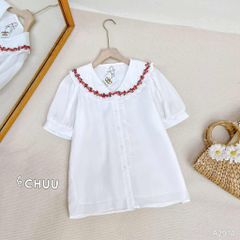Áo Sơ Mi Hoa Thêu Ruy Băng A2914