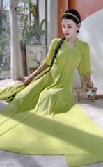 Áo Dài 4T Hoa Hồng Xoay+PK AD2860 (áo lẻ)