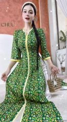 Áo Dài Cổ V Vintage AD9003.2903 (áo lẻ)