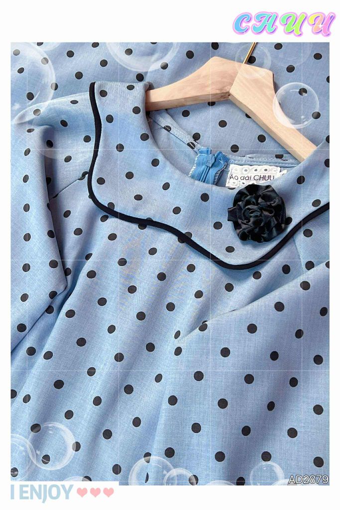 Áo Dài Cotton Bibo+PK AD9002.2879 (áo lẻ)