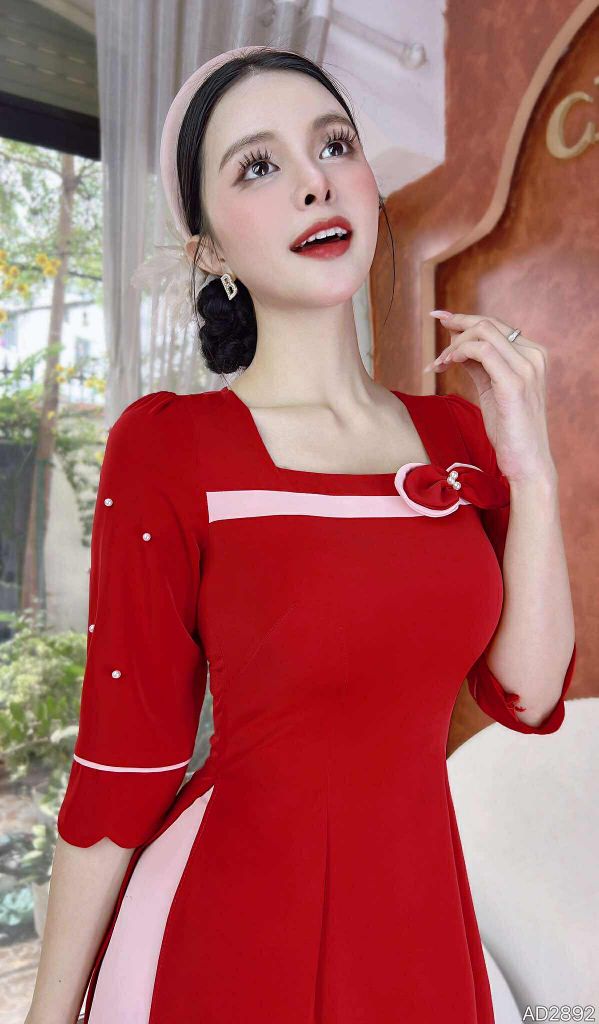 Áo Dài Sương Rồng Hạt Tròn AD2892 (áo lẻ)