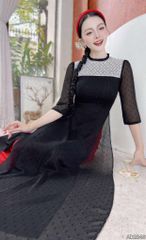 Áo Dài 4 Tà Hạt Đậu Ngọc AD9003.2846 (áo lẻ)