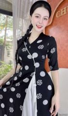 Áo Dài 2 Tà+ Cổ Lá Lật Kèm Phụ Kiện AD2899 (áo lẻ)