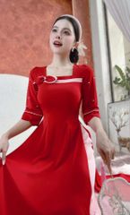 Áo Dài Sương Rồng Hạt Tròn AD2892 (áo lẻ)