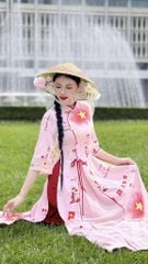 Áo Dài 2 Tà+ Sao Vàng Tự Do  Kèm Phụ Kiện AD9003.2888 (áo lẻ)