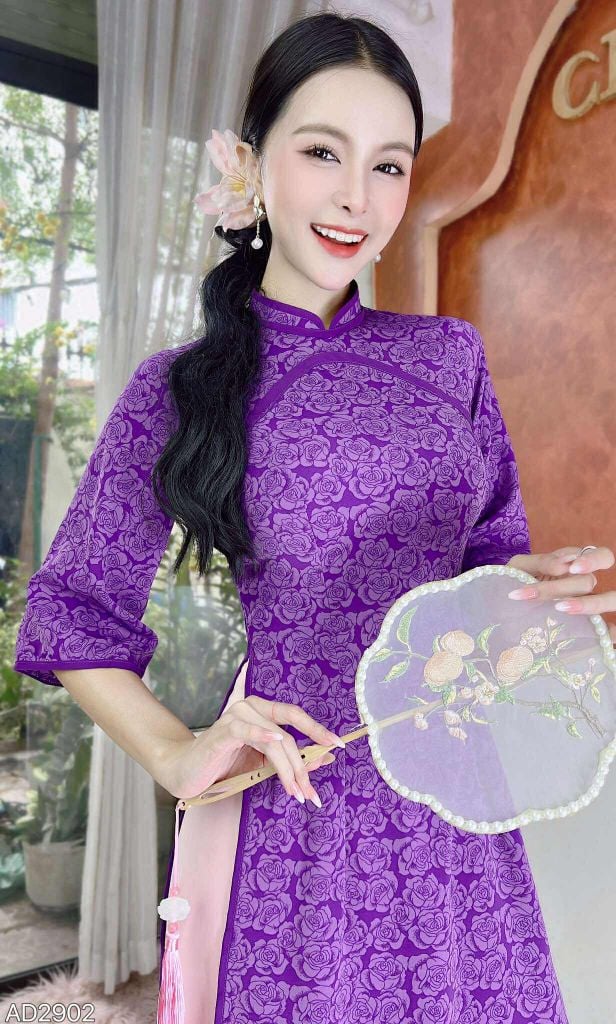 Áo Dài Hoa Sương Rồng AD2902 (áo lẻ)