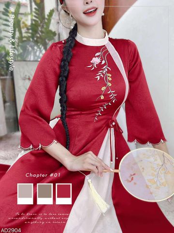 Áo Dài 2T+ Đồi Hoa Bay+PK AD2904 (áo lẻ)